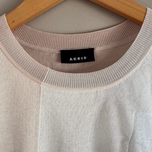 AKRIS Double Layer Intarsia Long Sleeves Silk Blend Sweater Size 10 $1690 - Picture 2 of 8